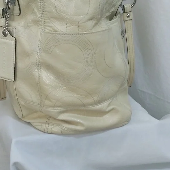 Coach - Yellow Leather & Canvas Diaper/Tote Bag - Picture 2 of 11